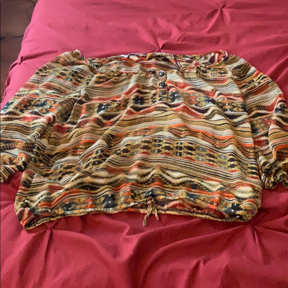 Mosaic Cultural Pattern Native Top See Through